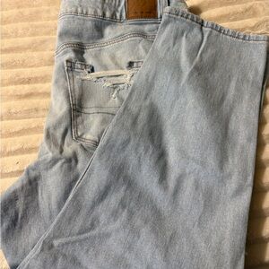 Light Blue Distressed Mom Jean
